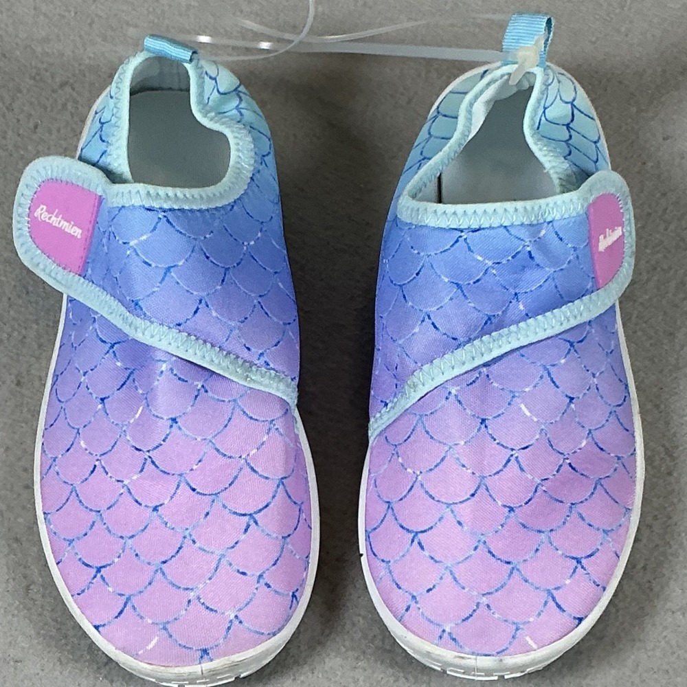 Rechtmien Water Shoes Girls 9 Purple Mermaid Hook Loop New